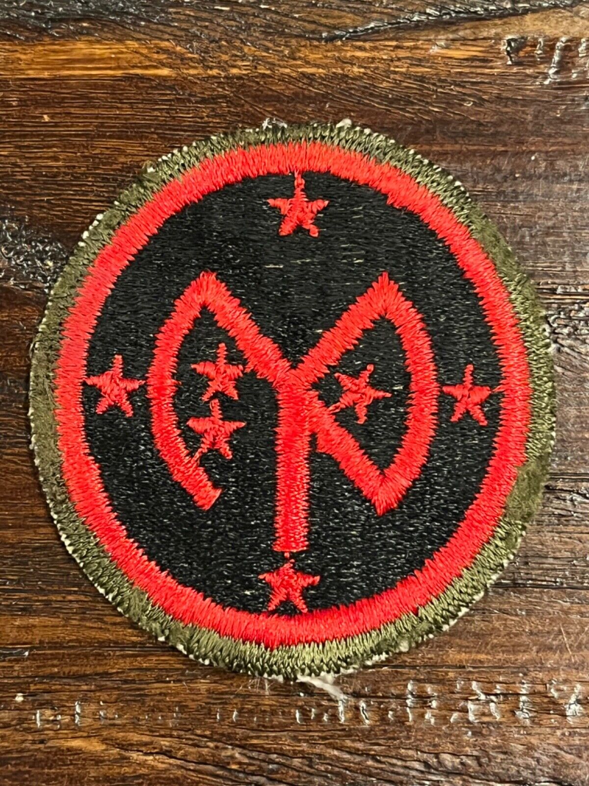 WWII WW2 US ARMY 27TH INFANTRY DIVISION PATCH W/OD BORDER