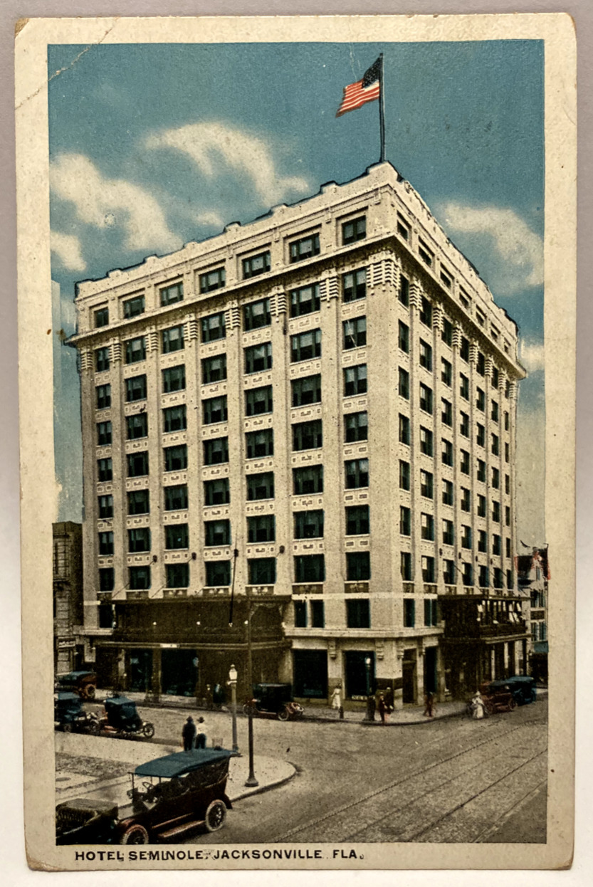 1926 Hotel Seminole, Jacksonville FL Florida Vintage Postcard