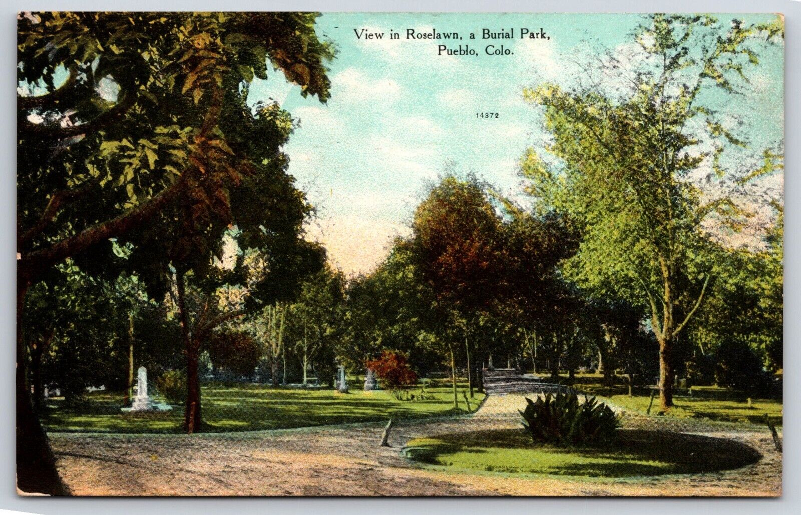 Pueblo CO-Colorado, Roselawn Burial Park, Cemetery, Antique, Vintage Postcard