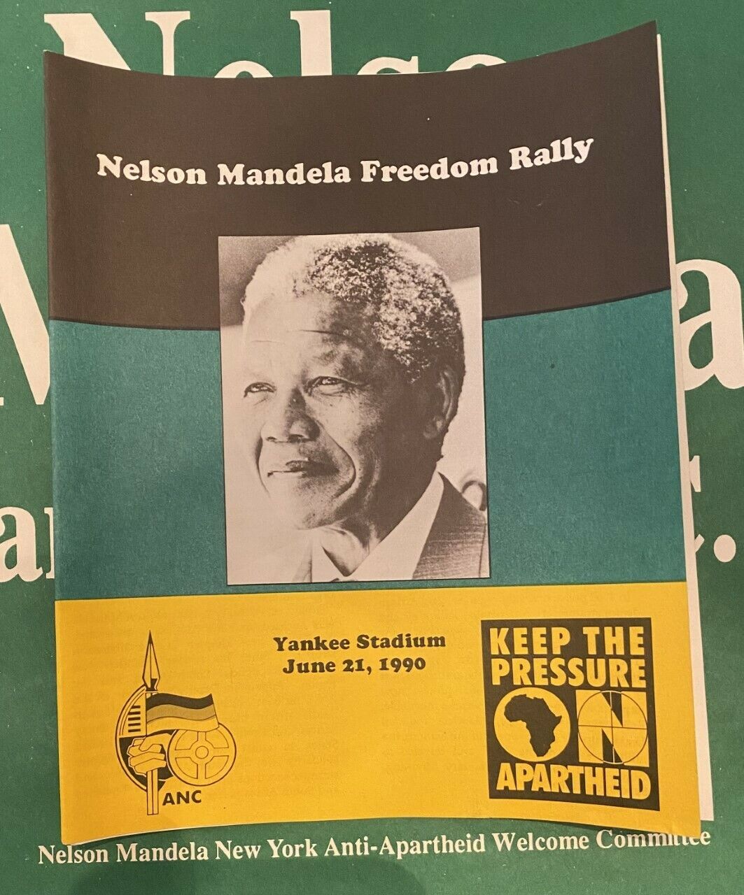 HISTORIC 1990 NELSON MANDELA FREEDOM RALLY PROGRAM & POSTERS YANKEE STADIUM RARE