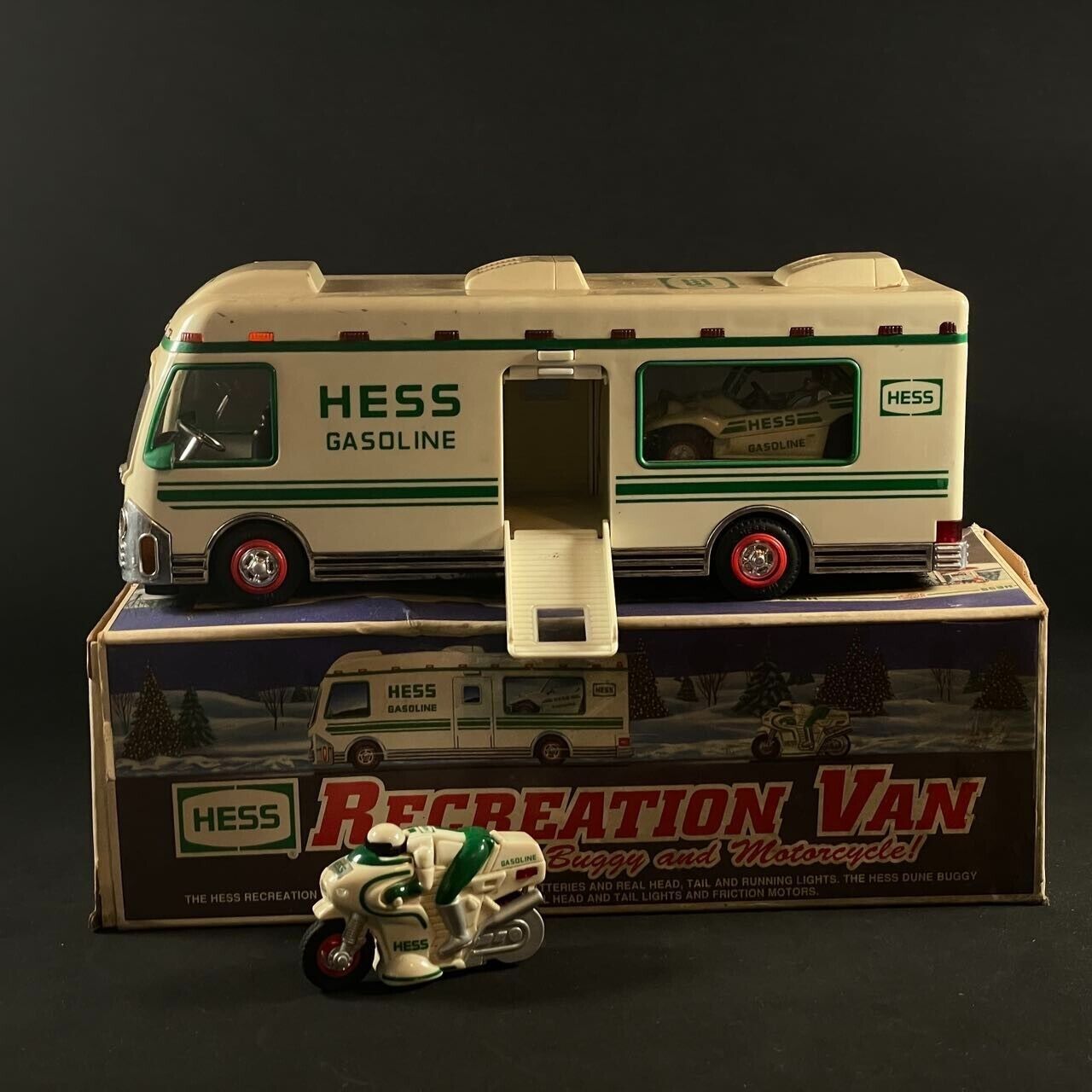 Hess Toy Truck 1998 Recreation Van with Dune Buggy and Motorcycle with Box