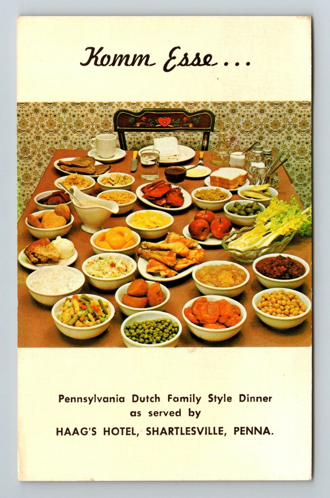 Shartlesville PA-Pennsylvania, Haag\'s Hotel Vintage Souvenir Postcard