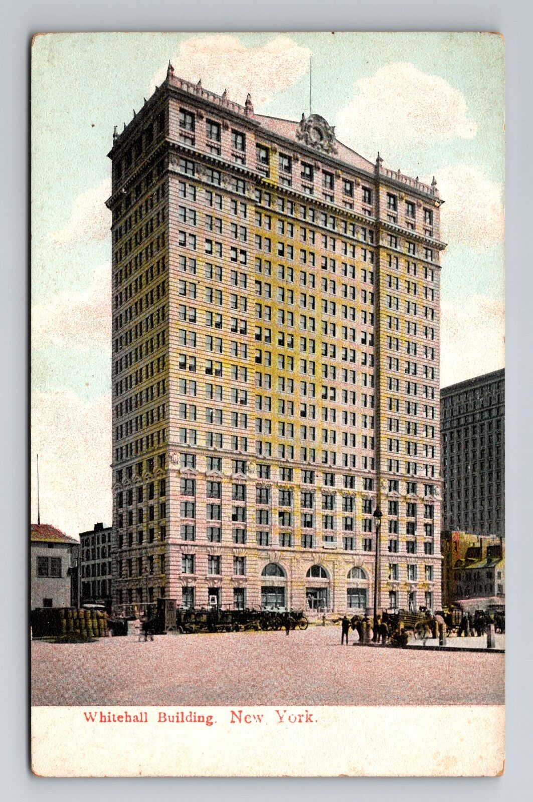 New York City NY, Whitehall Building, Antique, Vintage Souvenir Postcard
