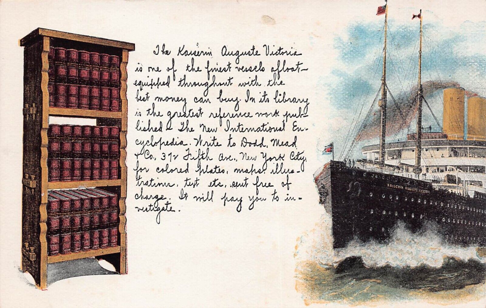 Ship SS Kaiserin Augusta Victoria Later RMS Empress of Scotland Vtg Postcard C32