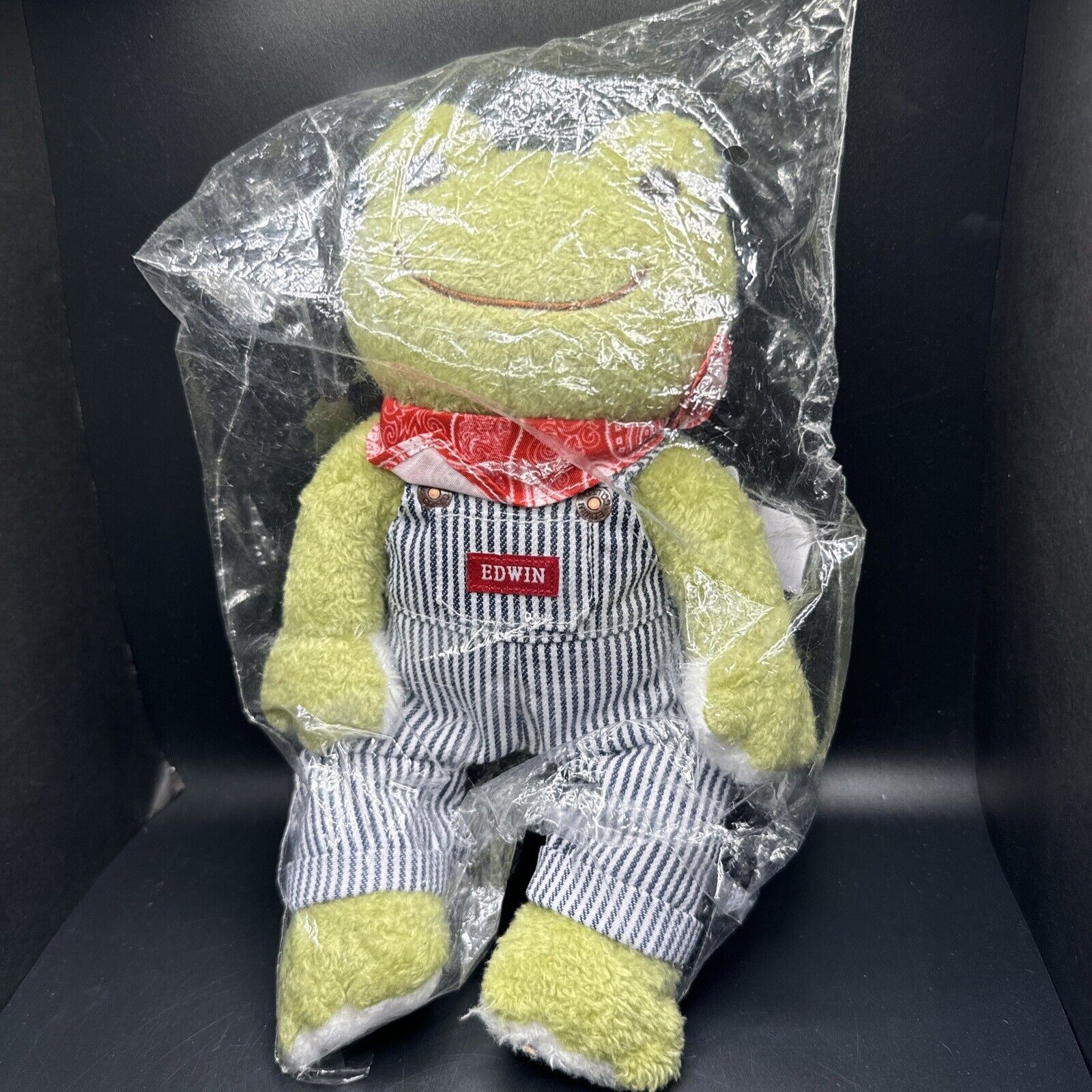 Pickles the Frog Bean Doll Plush EDWIN Overalls Japan
