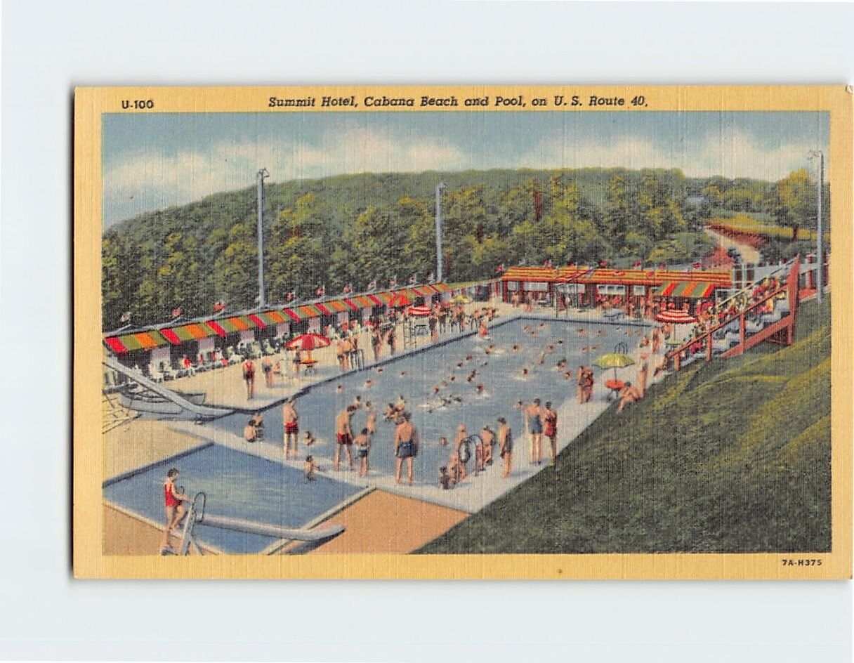 Postcard Summit Hotel, Cabana Beach and Pool, on U. S. Route 40, Uniontown, PA