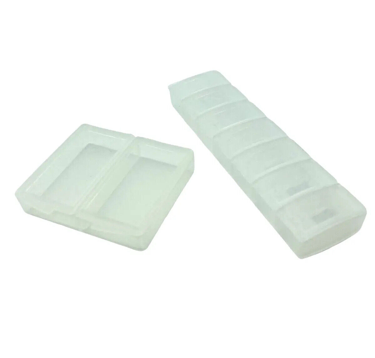 Tupperware Pill Holder Stamps and things Vintage #1862 #1863 Clear Set of 2
