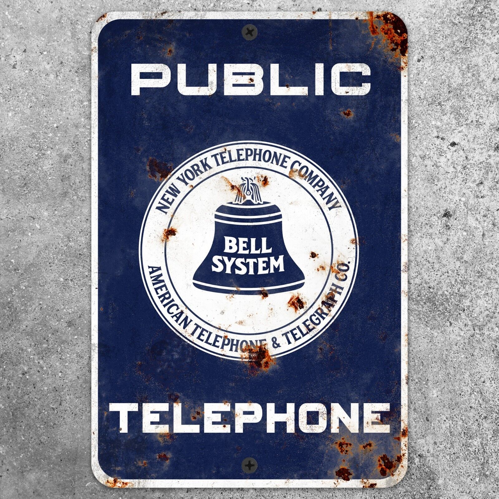 Public Telephone Metal Sign Vintage Antique Replica 8\