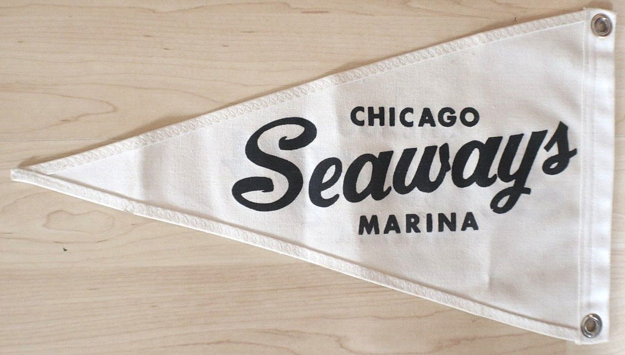 1950s-1960s chicago seaways marina boat burgee pennant flag cal sag river
