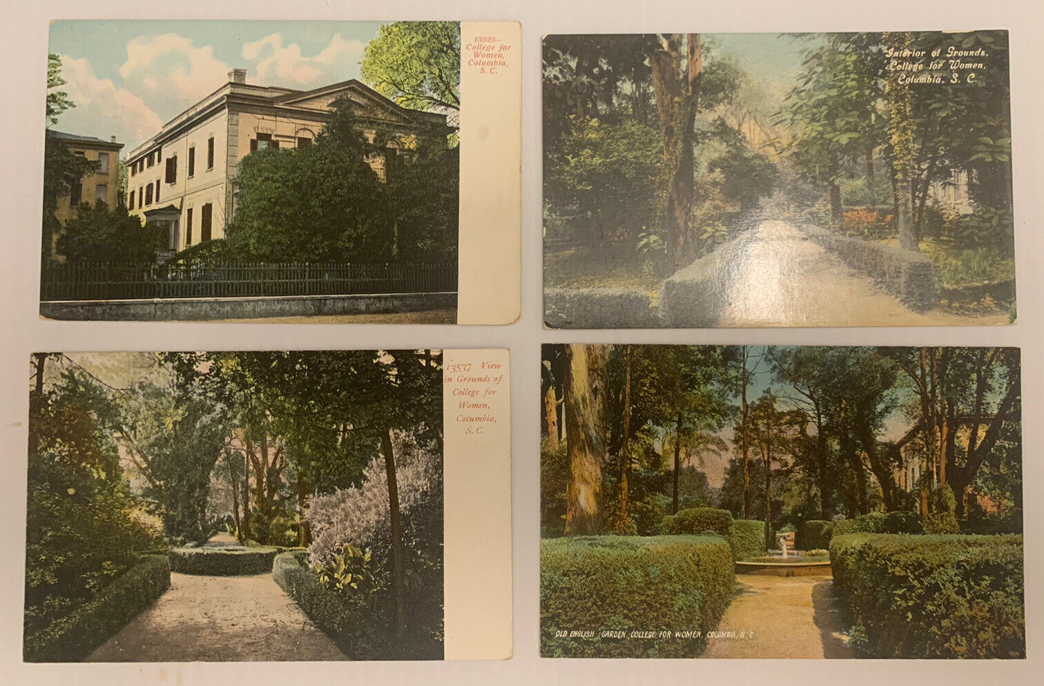 SC~SOUTH CAROLINA~COLUMBIA~LOT OF 4~COLLEGE FOR WOMEN~CAMPUS GROUNDS~C.1910