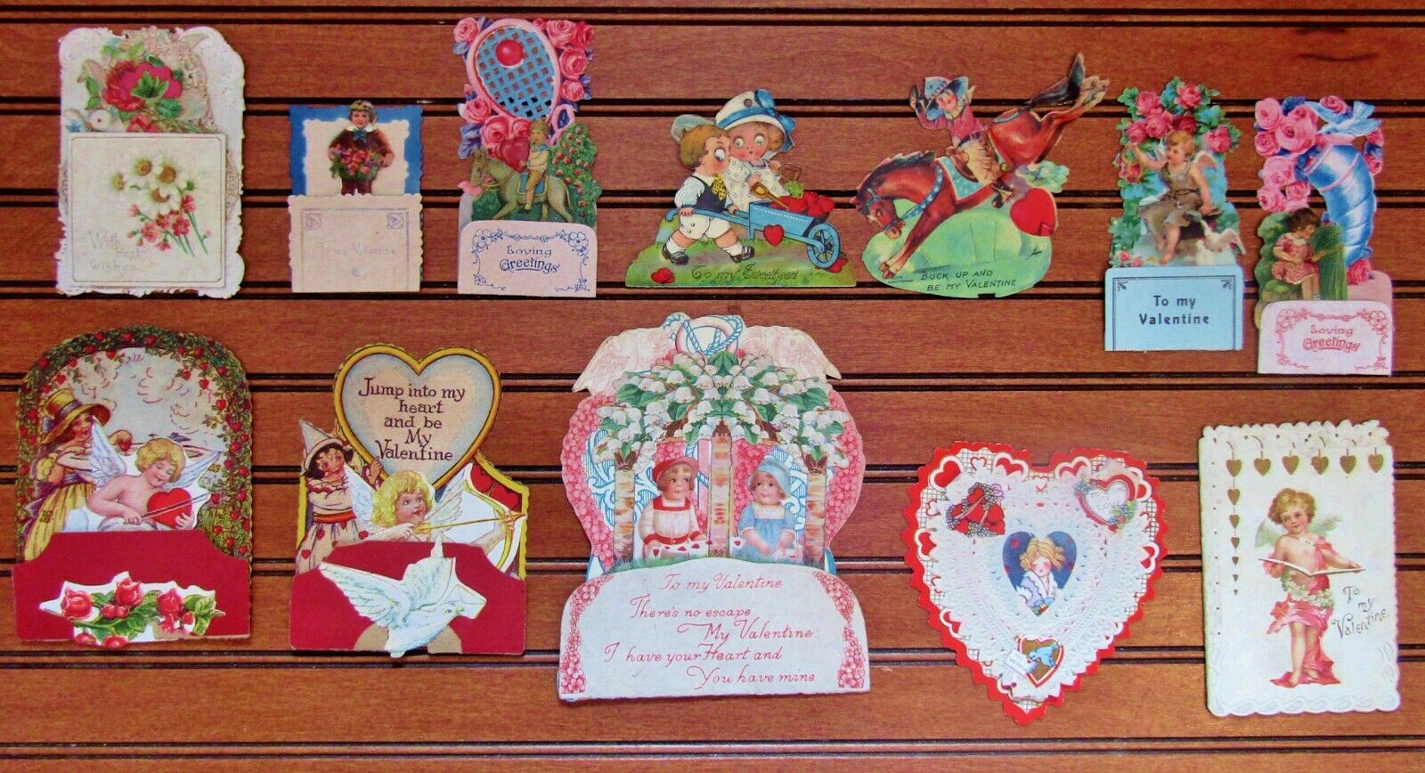 Vintage Valentine’s Day Cards Lot of 12 assorted  Die Cut ~Fold ~ Mechanical