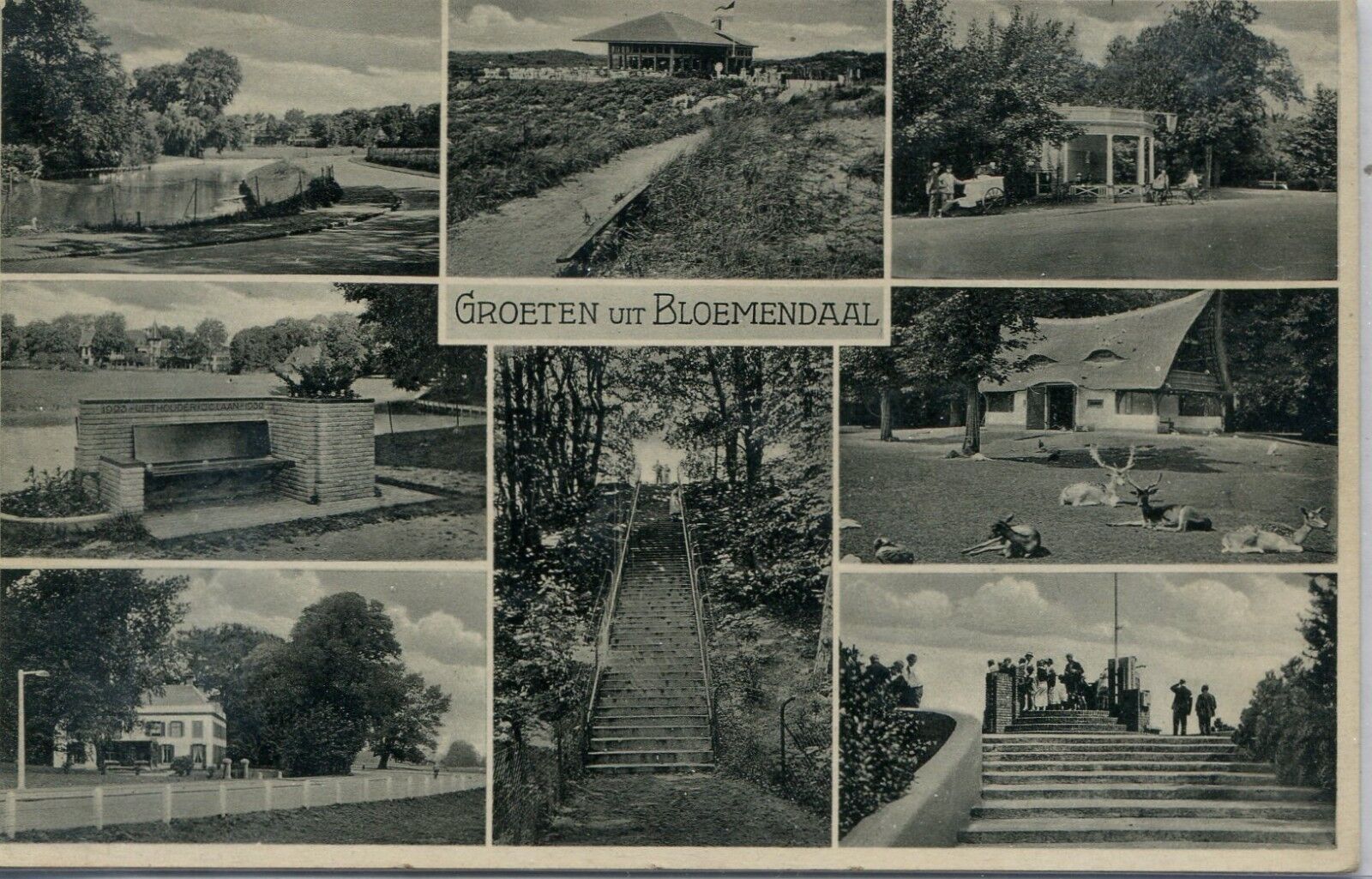 Netherlands Bloemendaal old multiple vignette postcard 