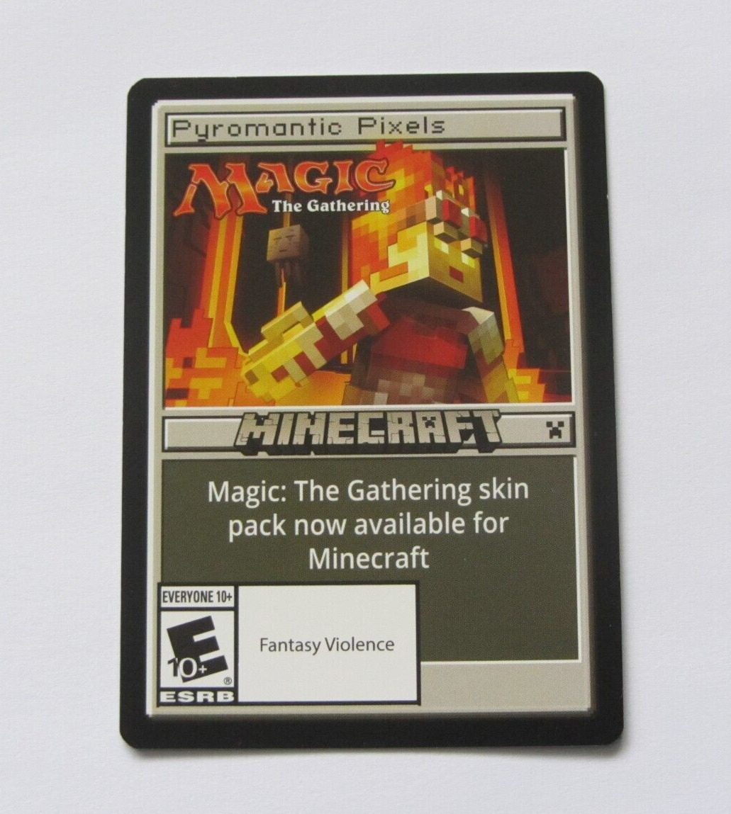 Pyromantic Pixels - Magic the Gathering Minecraft advert card NM