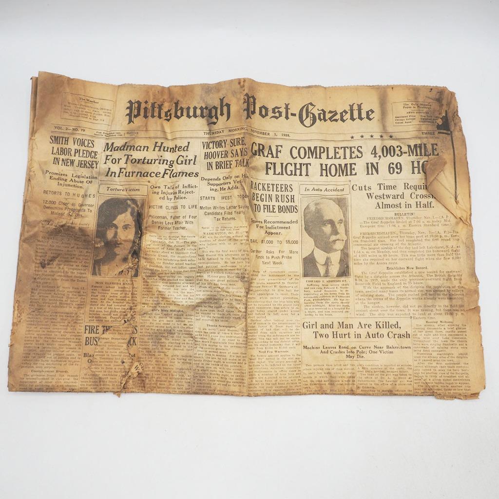 Newspaper Pittsburgh Post Gazette November 1 1928