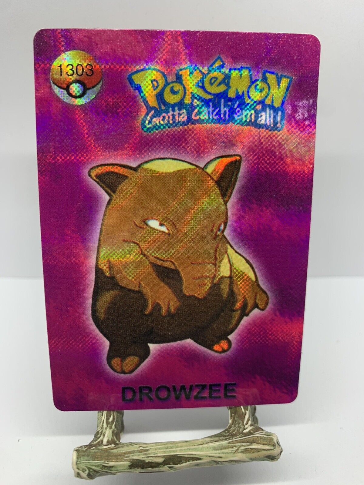 Drowzee 1303 Vintage Pokémon Holo Prism Sticker Card