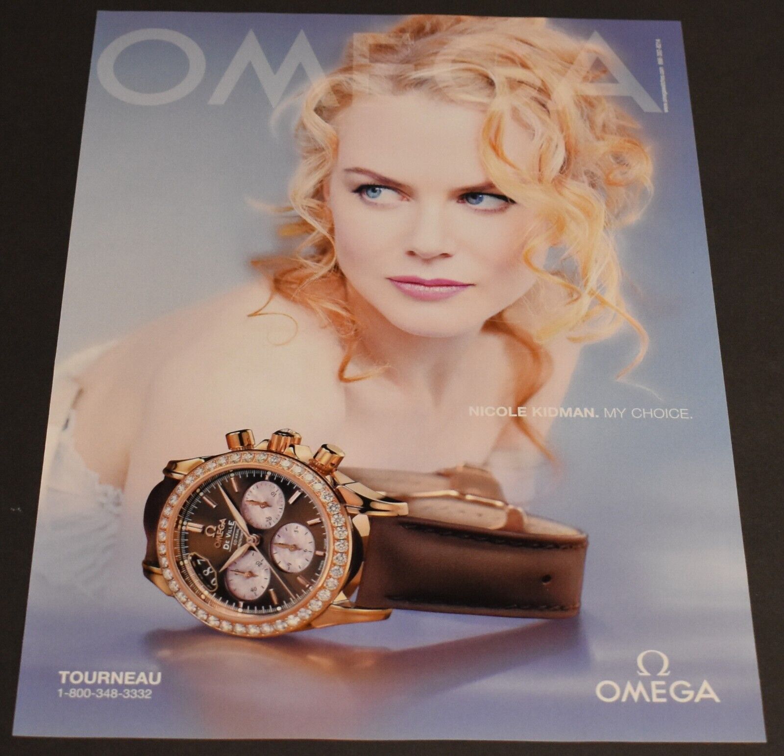 2007 Print Ad Nicole Kidman Omega My Choice Tourneau Watch Blonde Fashion art
