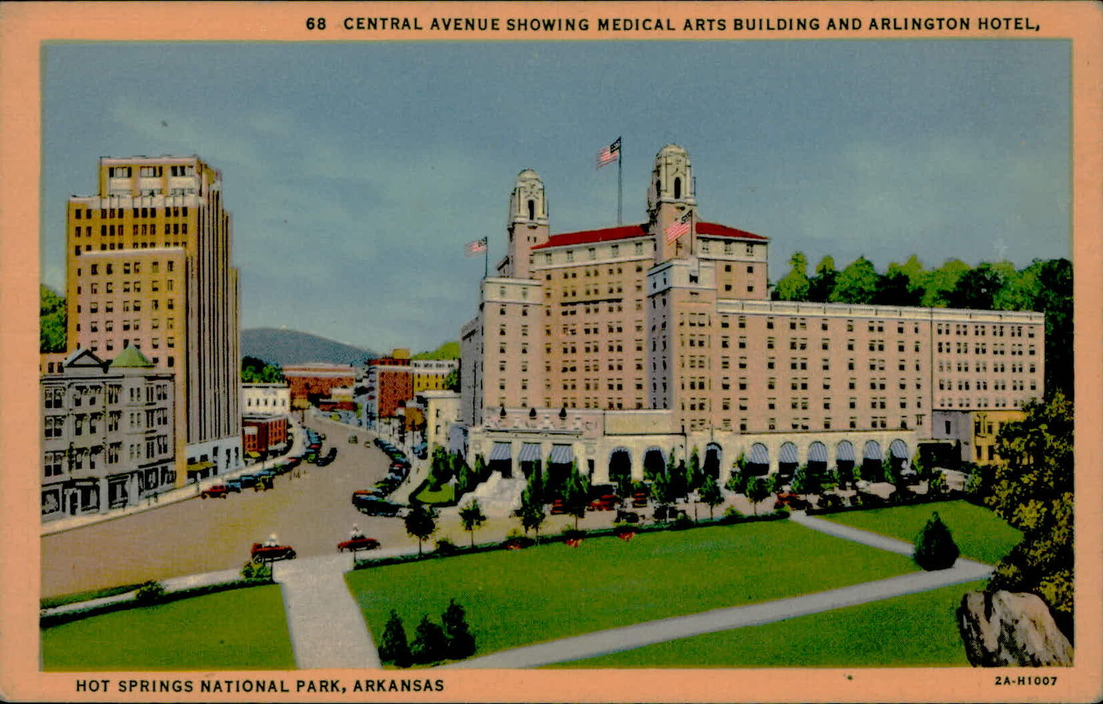 Postcard: 68 CENTRAL AVENUE SHOWING MEDICAL ARTS BUILDING AND ARLINGTO