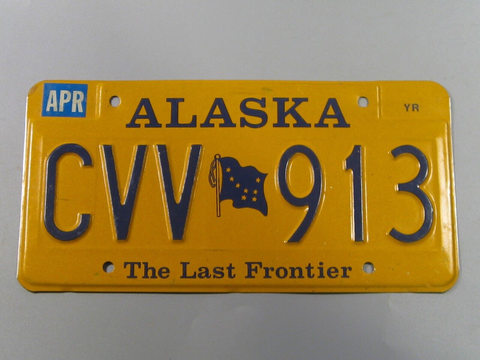 Vintage ALASKA License Plate #CVV-913 \