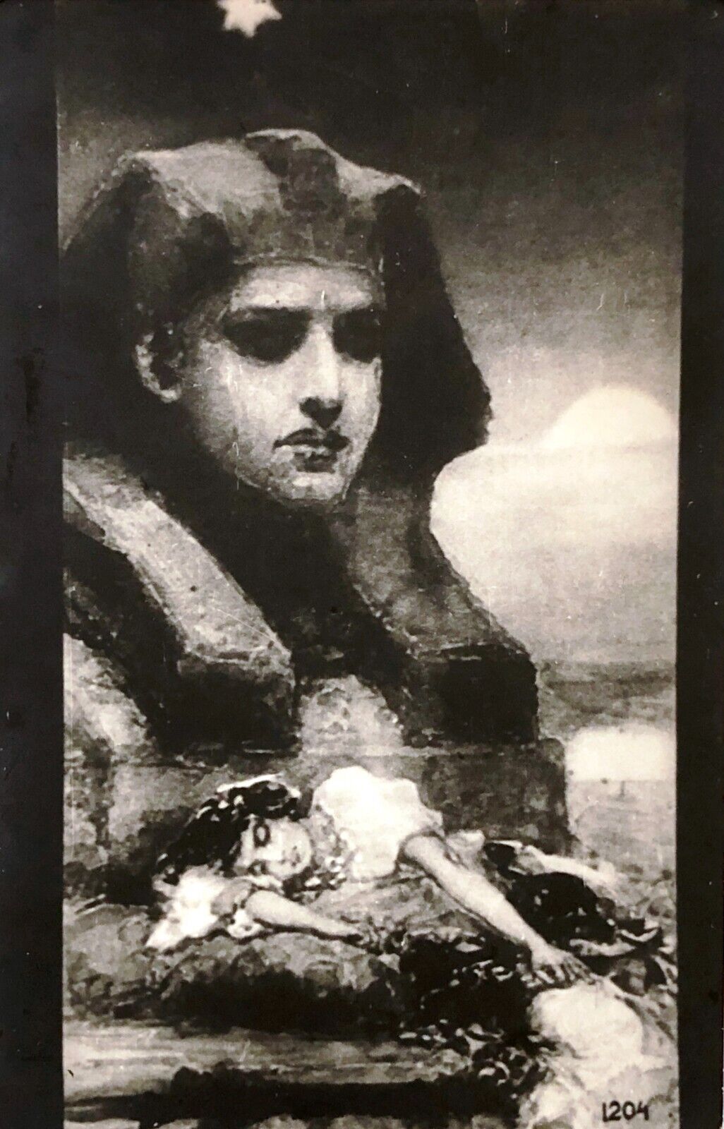 1900s Mystic Gothic Girl SPHINX Kotarbinsky RARE ANTIQUE POSTCARD