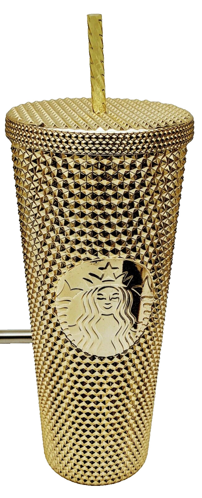 Starbucks Christmas 2022 Gold Bling Venti Studded Tumbler 24oz Cold Cup 710ml US