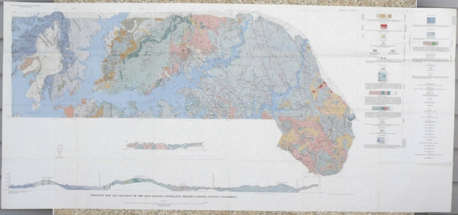 USGS EAST SHASTA COPPER ZINC DISTRICT, CALIFORNIA, HUGE 16 MAPS, 1961, REDDING