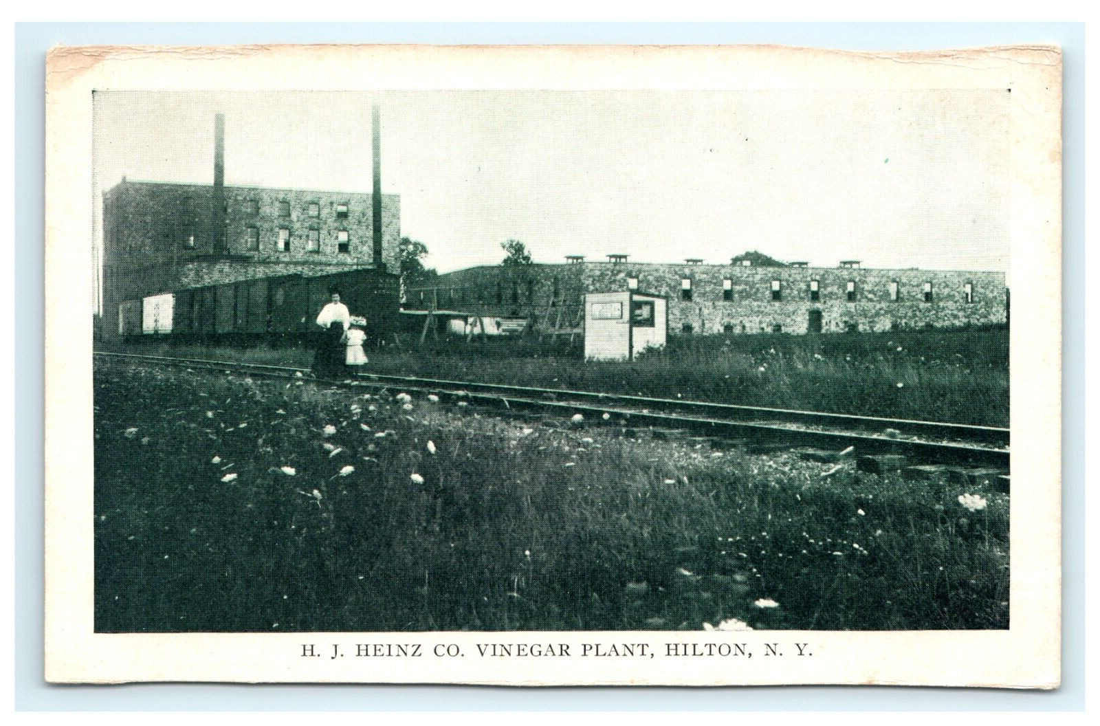H.J Heinz Co. Vinegar Plant Hilton NY New York Early View Railroad Woman Child