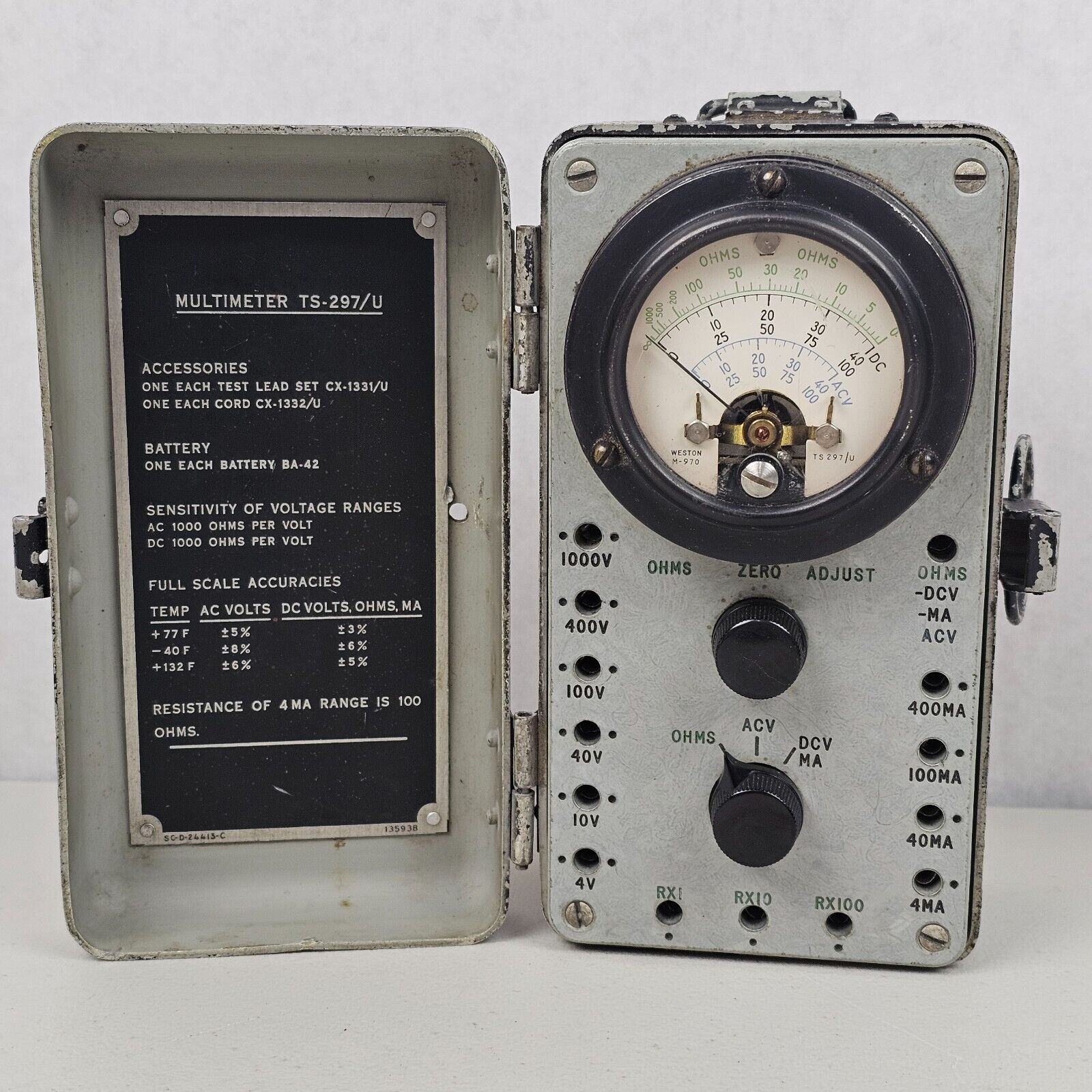 Weston M-970 multimeter TS-297/U Vintage - Untested