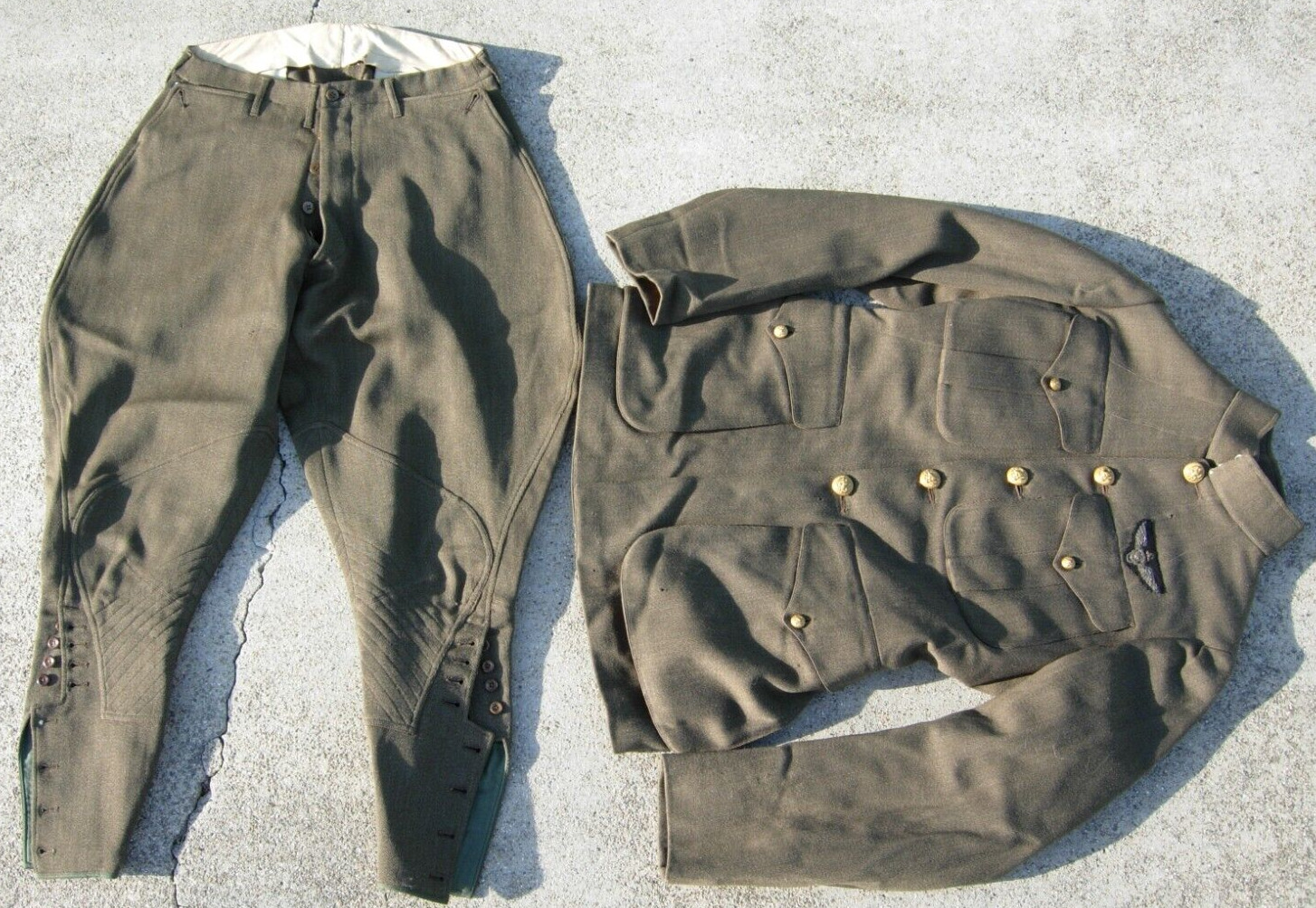 WW1 US Navy Aviation Green Standing Collar Uniform W/ Bullion Wing