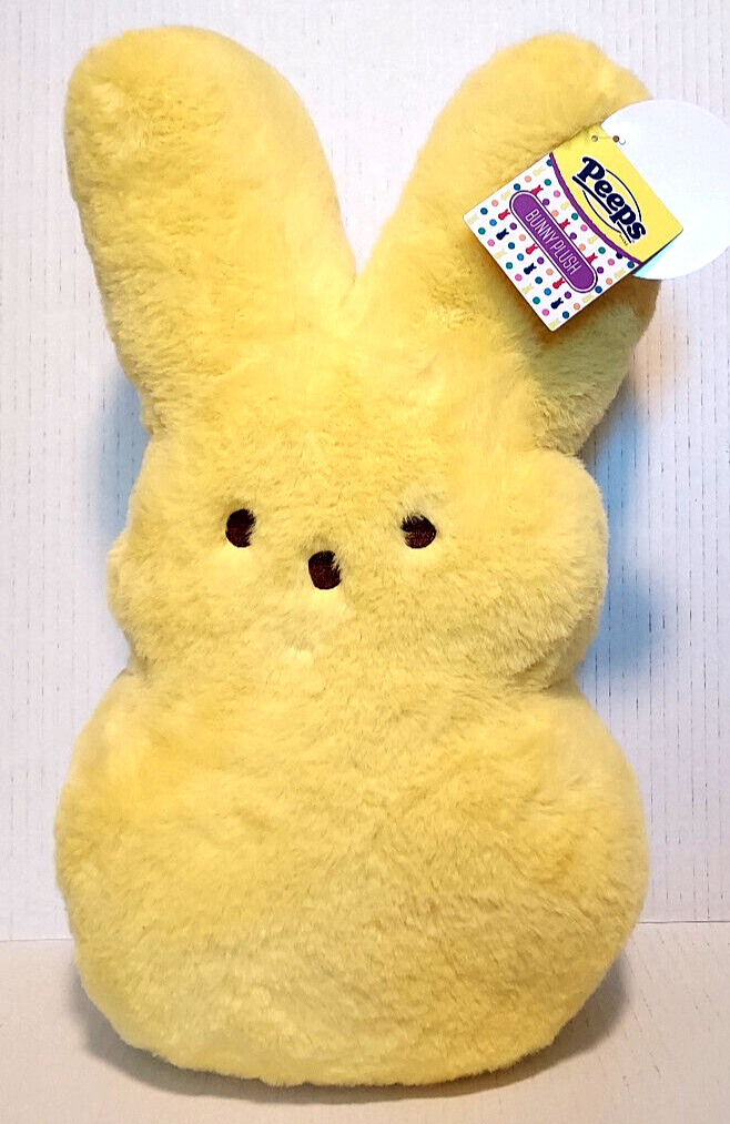 Peeps Plush Bunny Toy Pillow Bean Bag Yellow Marshmallow Scented 15\