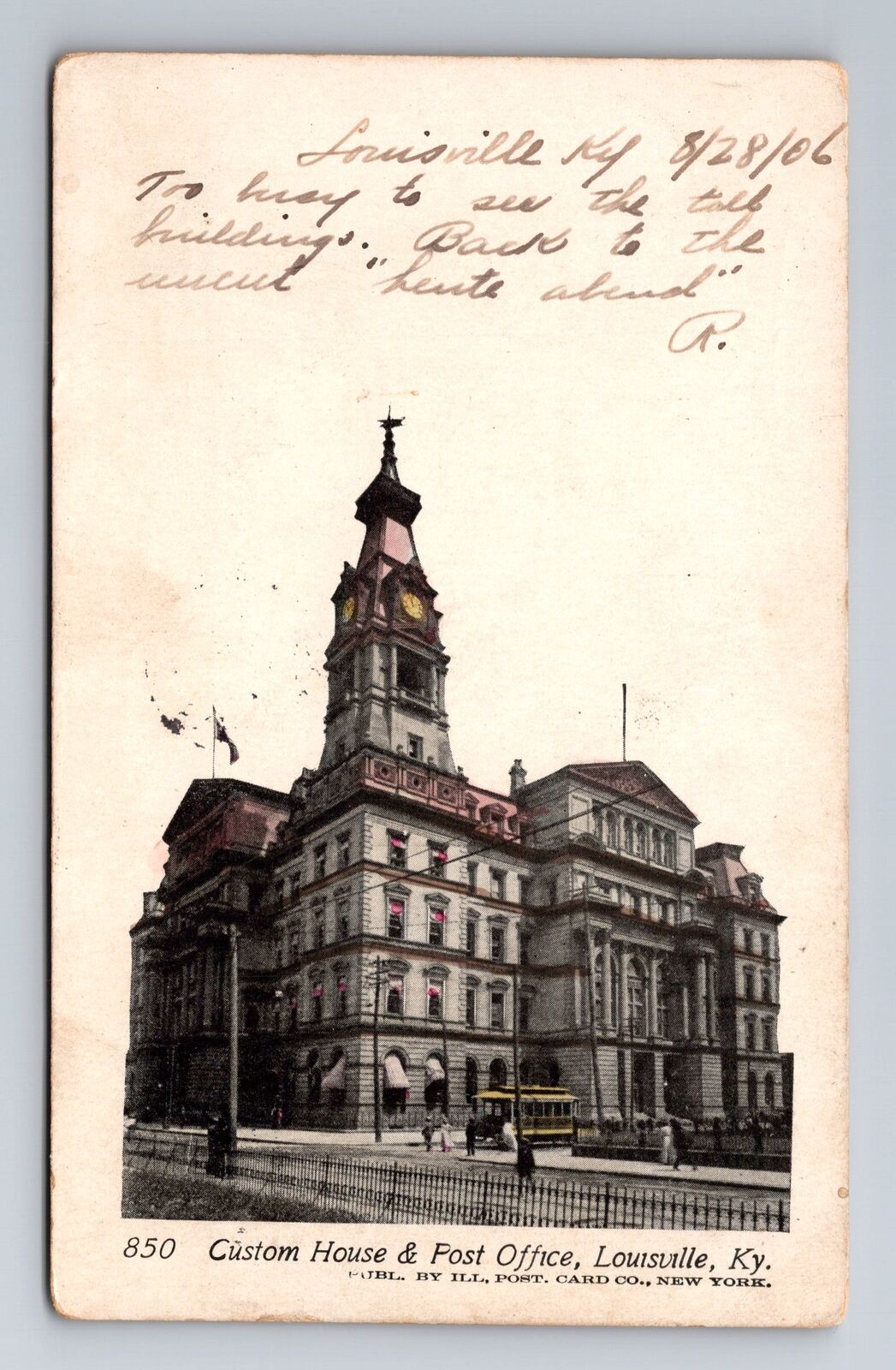 Louisville KY-Kentucky, Custom House, Post Office c1906 Antique Vintage Postcard