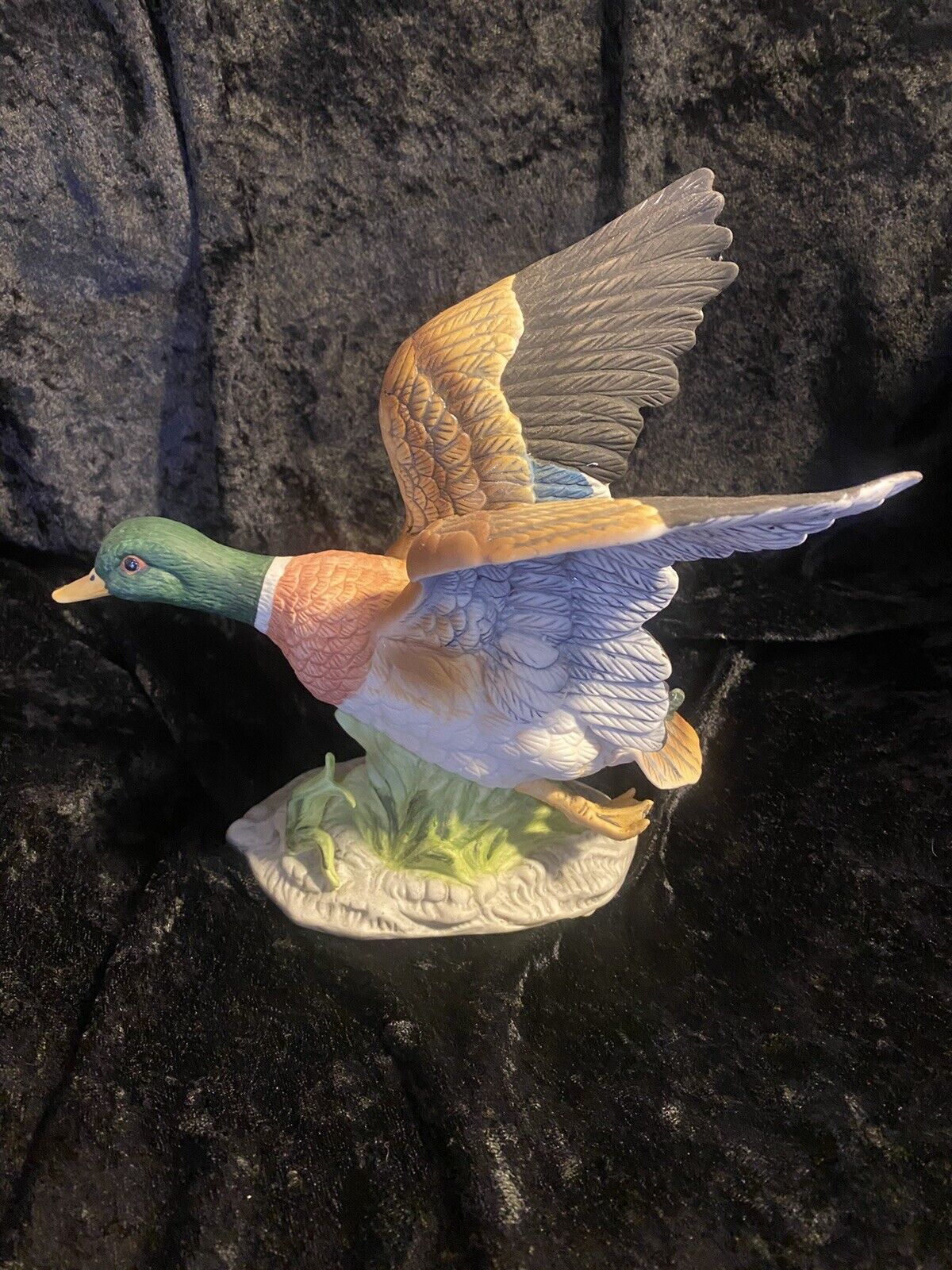 Figurine Mallard Duck In Flight By  J Byron Royal Crown Porcelain Statue RARE
