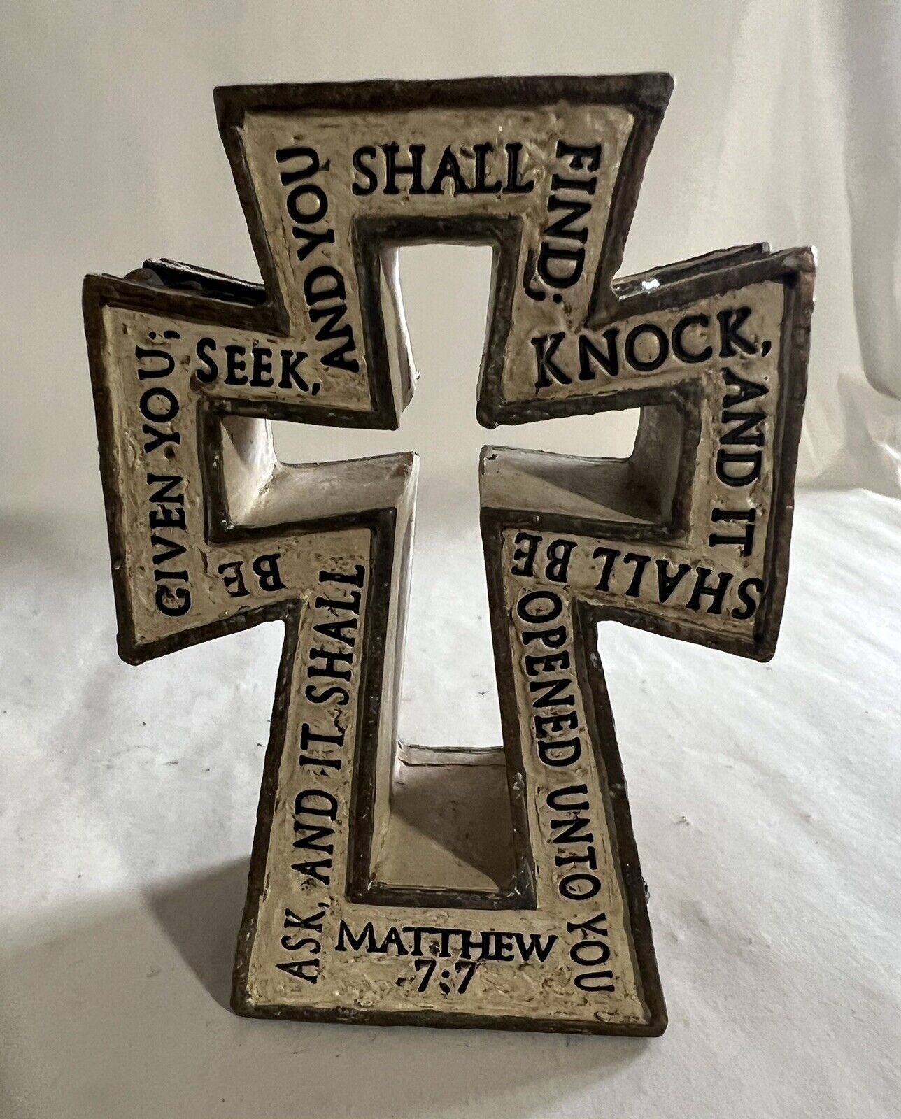 The Faith Collection Stand Alone Cross, MATTHEW 7:7