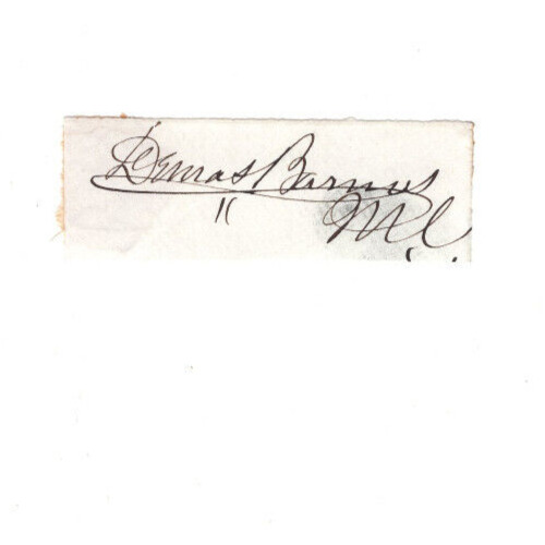 Demas Barnes Signed Clip /Autographed Congress, Patent Medicine, Brooklyn Bridge