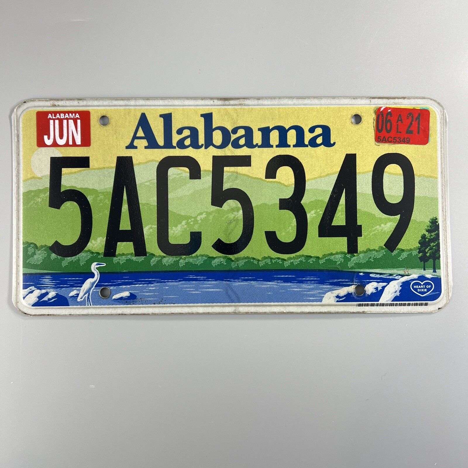 2021 Alabama State License Plate Sunrise over Water Expired 5AC5349