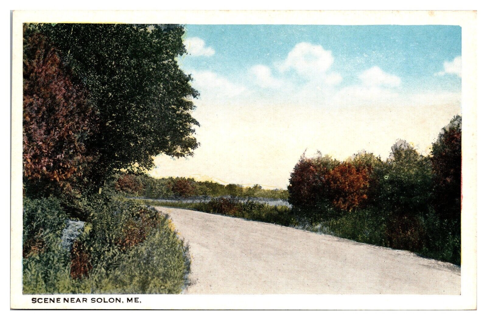 ANTQ Dirt Road Scene, Trees, Landscape, Near Solon, ME Postcard