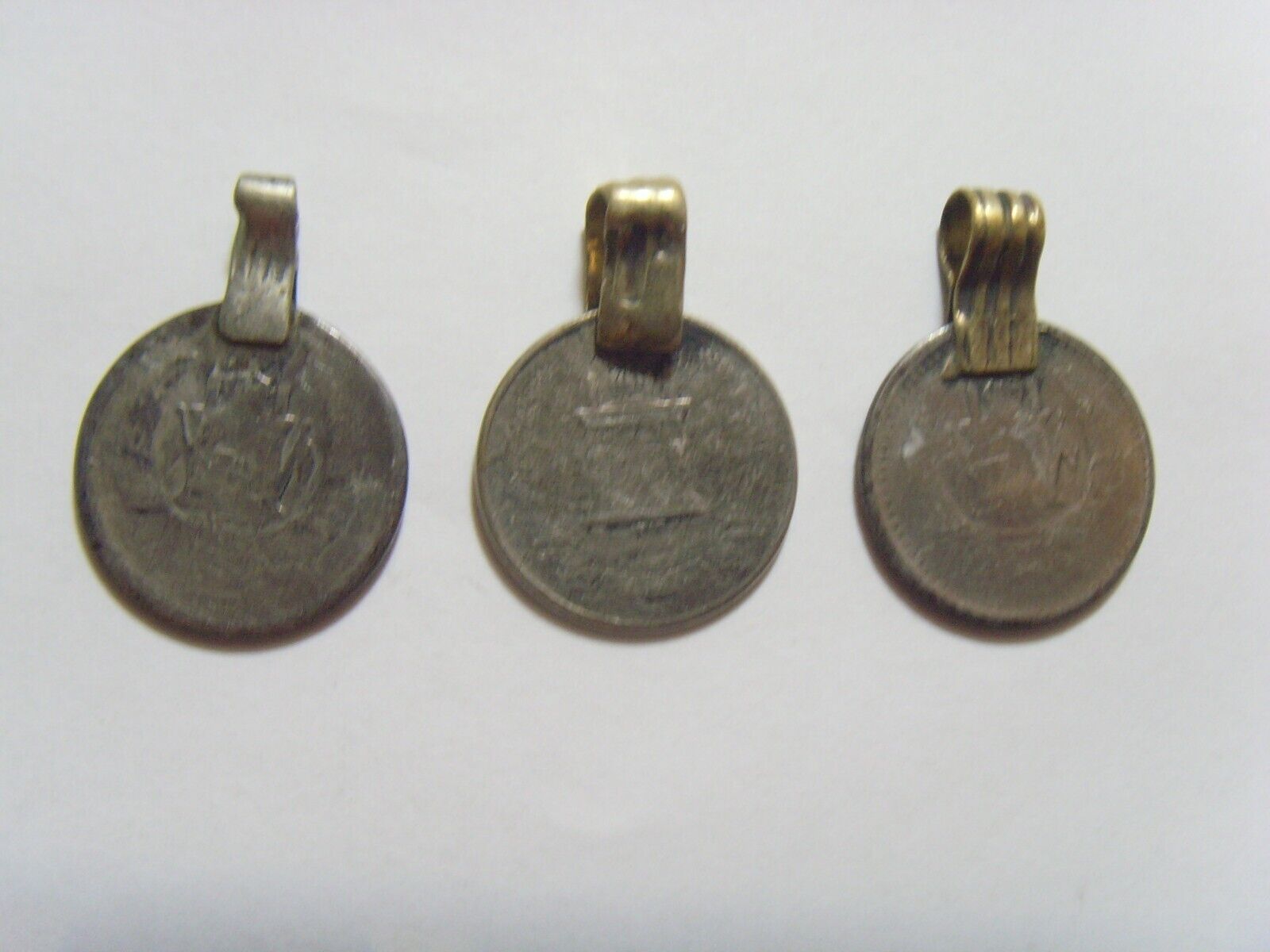 1933 antique last afghan king Zahir Shah coronation tribal 3 coin pendants 54986
