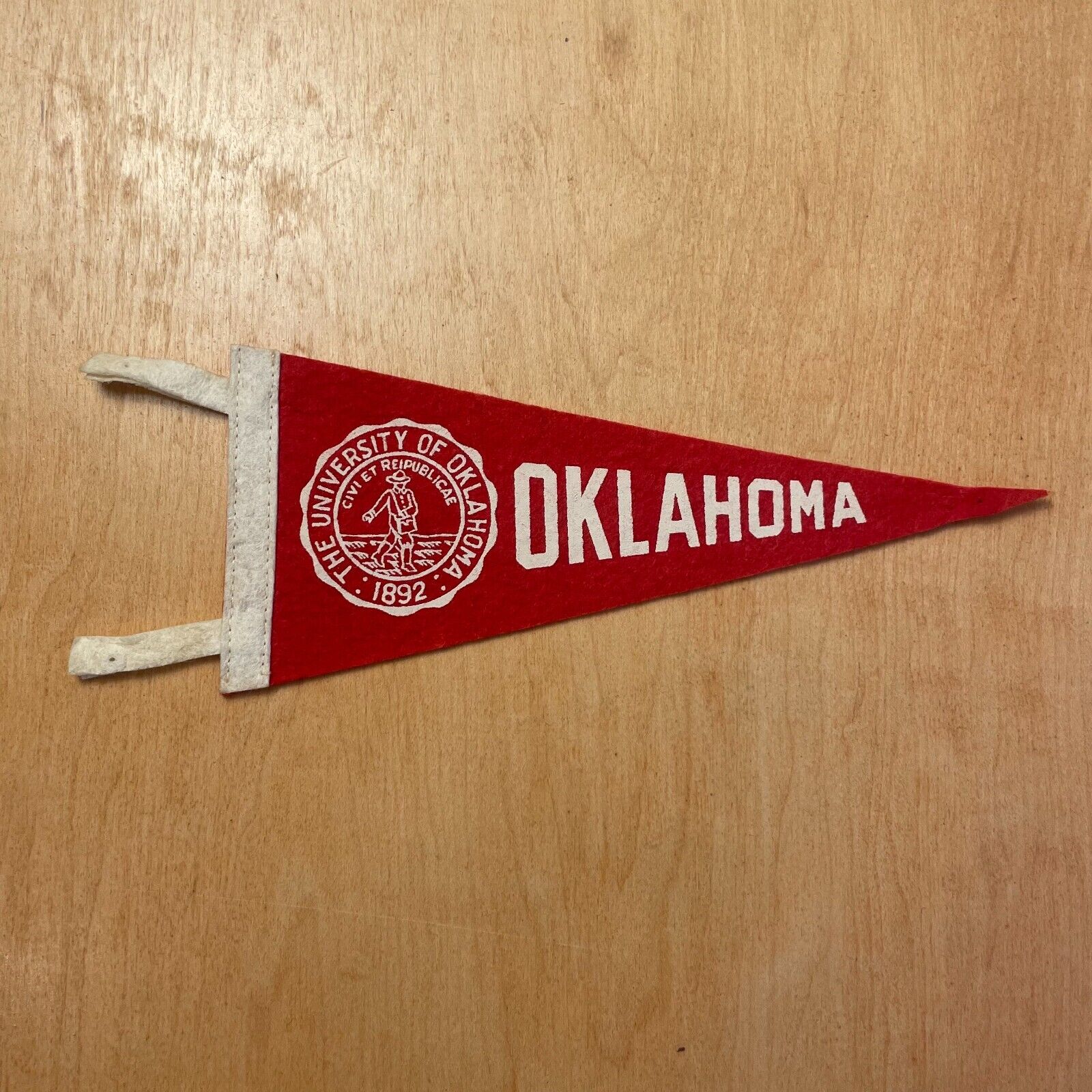 Vintage 1950s University of Oklahoma 5x9 Felt Pennant Flag
