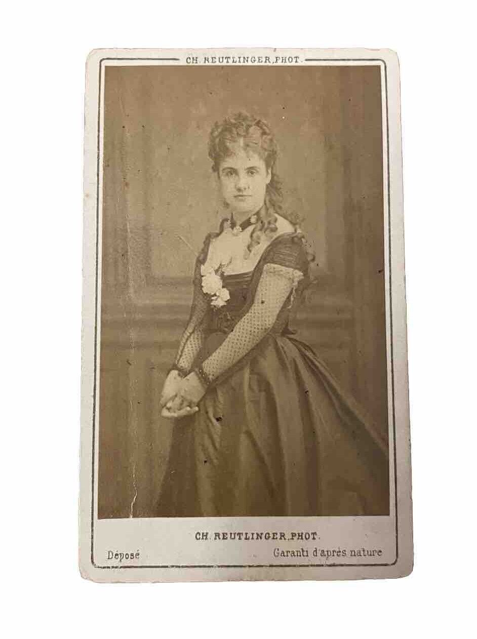 CDV Photograph ADELAIDE NEILSON 19th Century Theater Actress Autographed