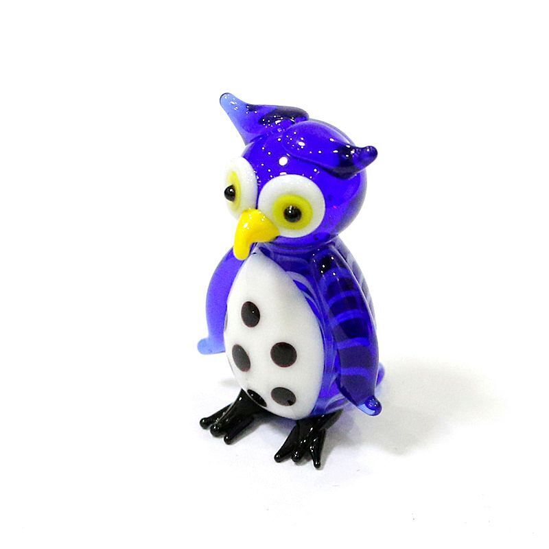 Mini Handmade Glass Owl Figurine Home Garden Decor Accessories Holiday Gift