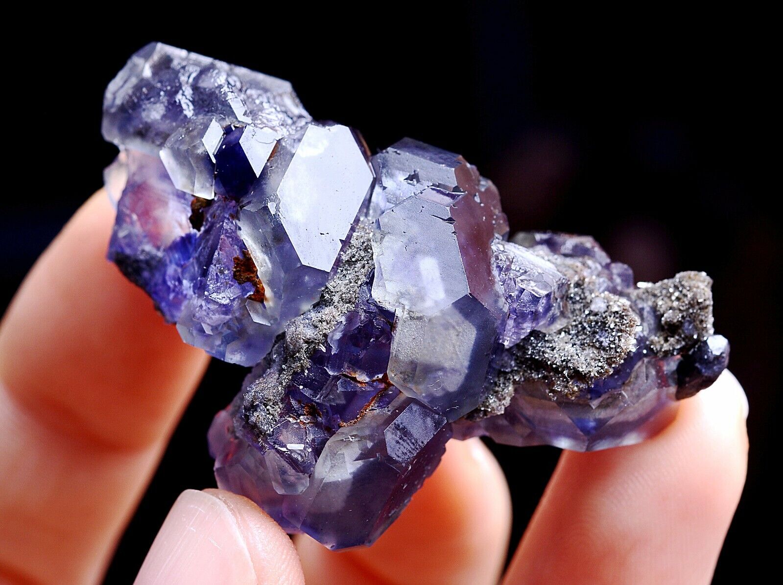 35.g COLLECTION NEWLY DISCOVERED RARE CUBE PURPLE FLUORITE MINERAL SAMPLES