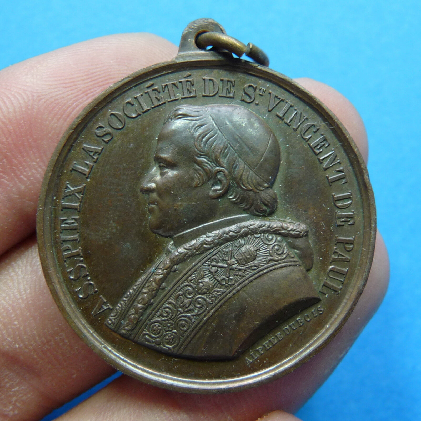 POPE PIUS IX AWESOME EXCELLENT ANTIQUE MEDAL 1855 PERFECT CONSERVATION 