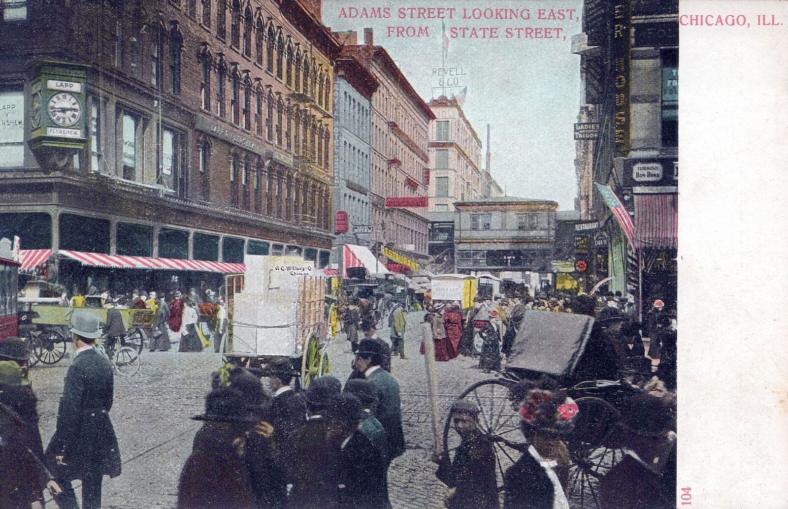 CHICAGO IL - Adams Street Looking East From State Street Postcard