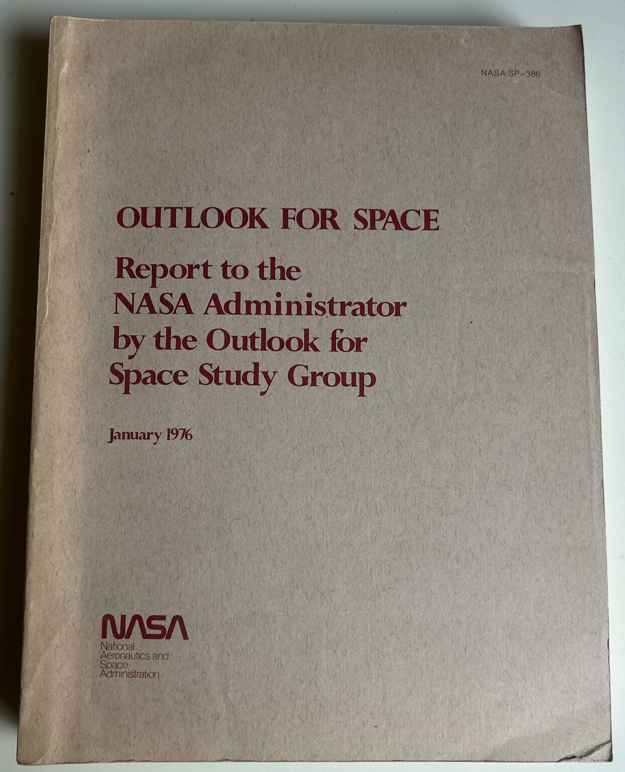 1976 NASA SPACE BOOK Outlook For Space SP-386 Rare Vintage Nos Unique