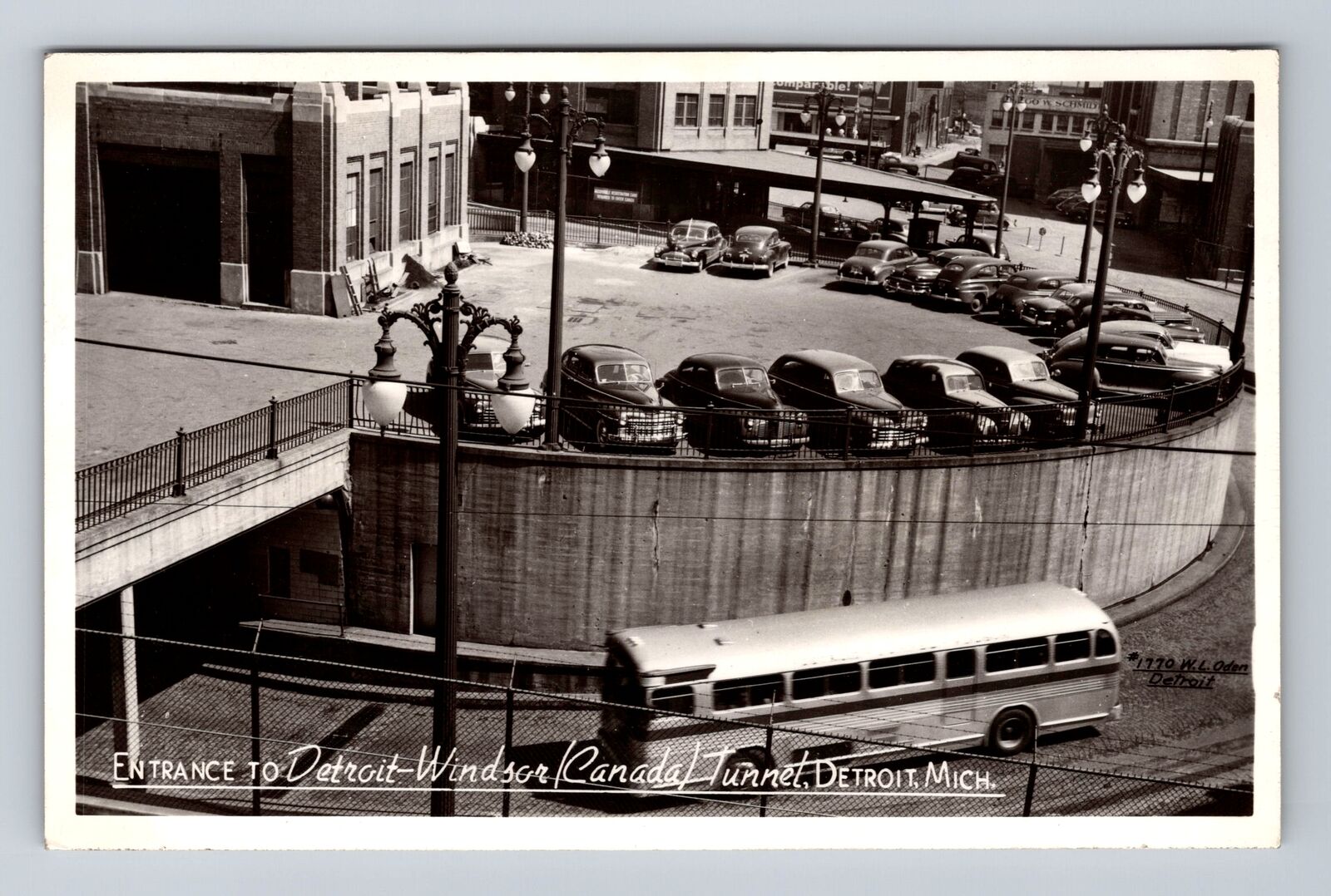 Detroit MI-Michigan, RPPC Entrance To Detroit Windsor Tunnel, Vintage Postcard
