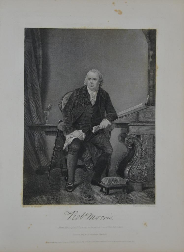 Antique Declaration of Independence Signer Robert Morris 1860 Engraving Art