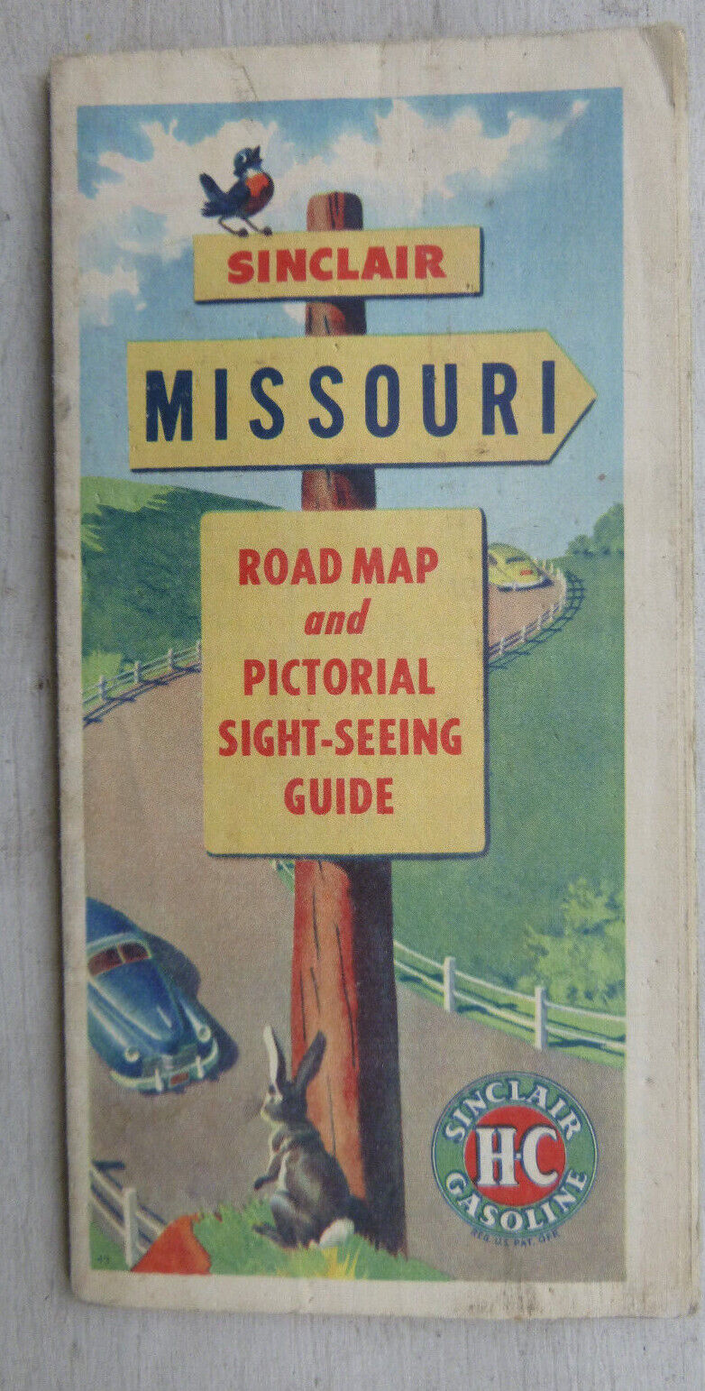 1949 Missouri road map Sinclair gas oil route 66