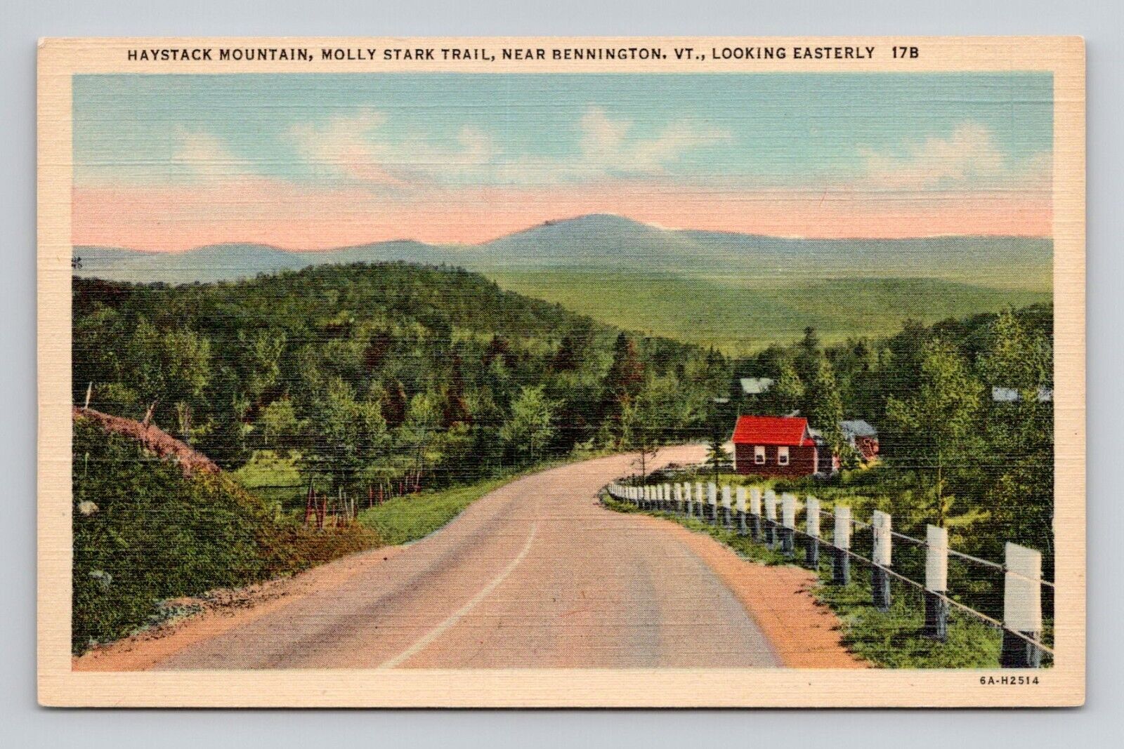 Postcard Molly Stark Trail Rte 9 Bennington Vermont VT, Vintage Linen O4