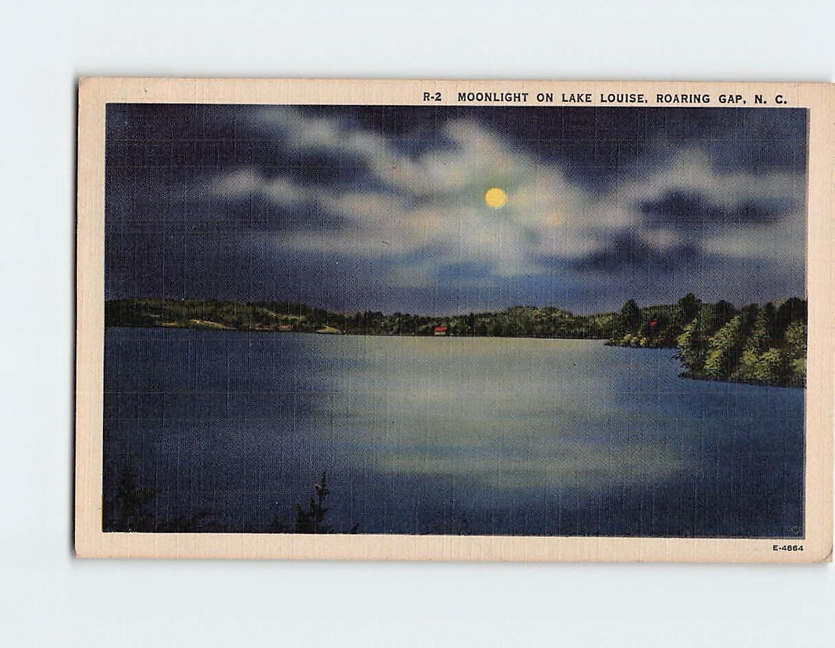 Postcard Moonlight on Lake Louise Roaring Gap North Carolina USA