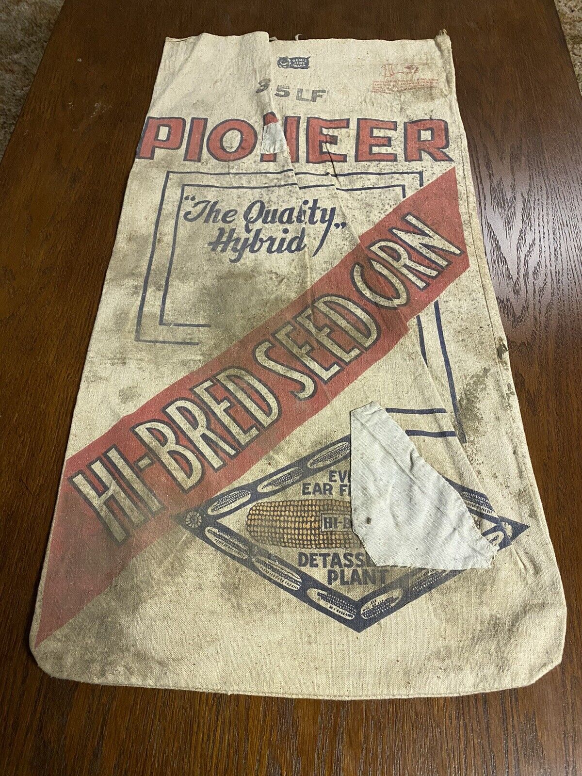 Early Old Pioneer Hi-bred Hybrid Seed Corn Cloth Sack Bag - Hard to Find