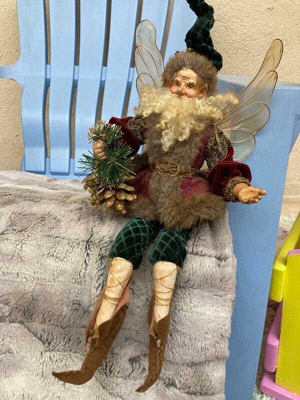LYNN WEST Christmas Santa Fairy faerie EVERGREEN 1993 SIGNED COA Amaranth